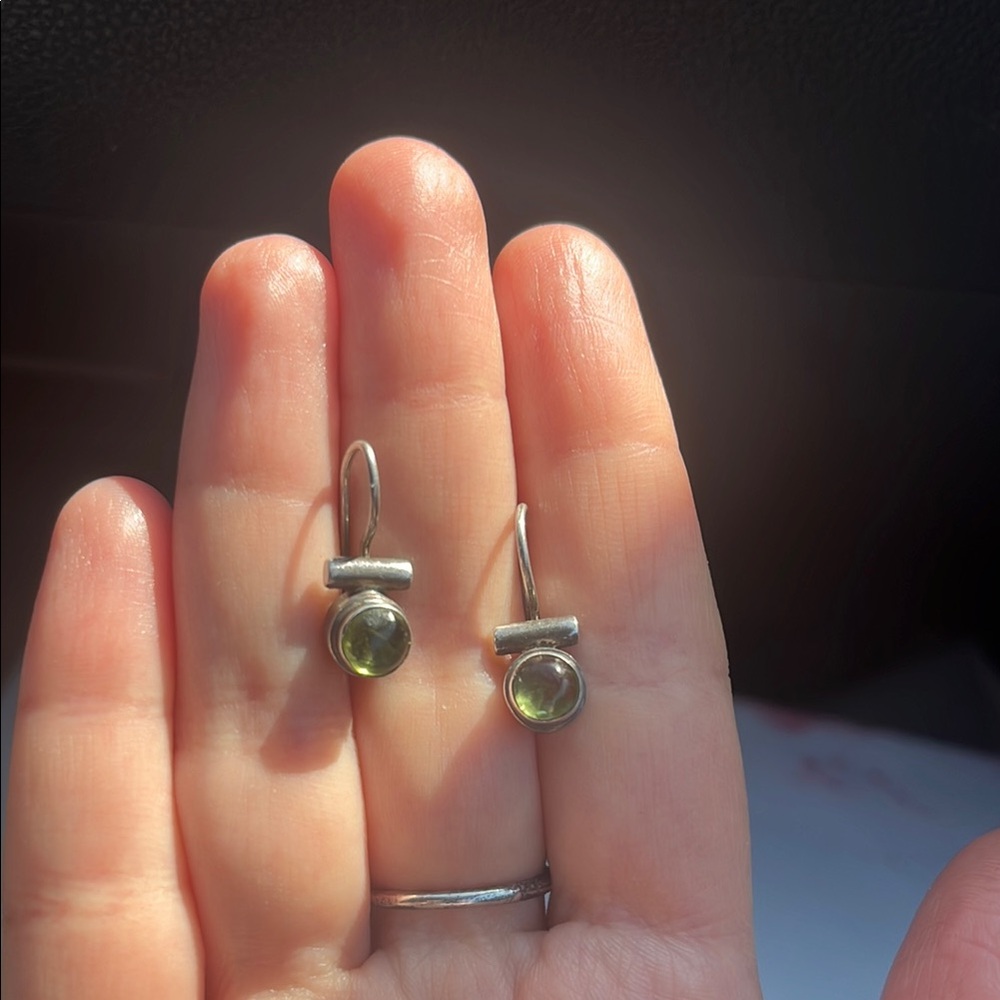 Vintage Sterling silver peridot earrings